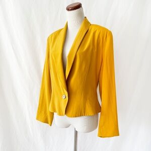 vintage silk anne klein II blazer golden rod yellow size 10